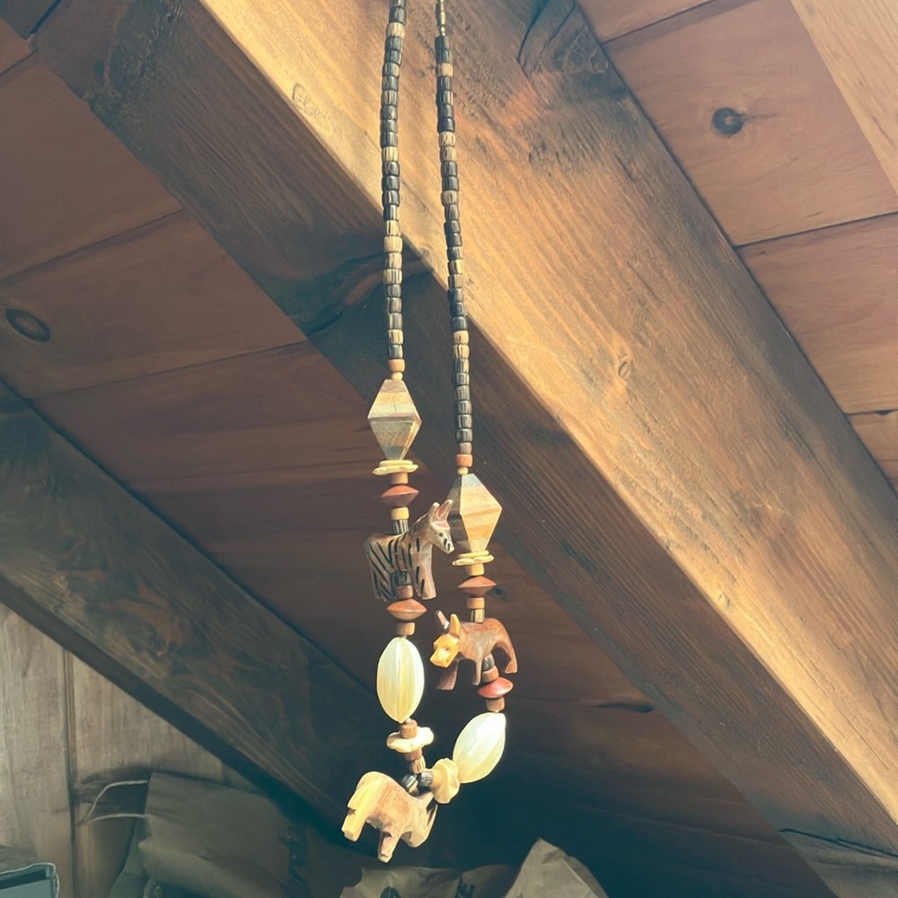 Handcrafted Beaded Necklace with Animal Charms